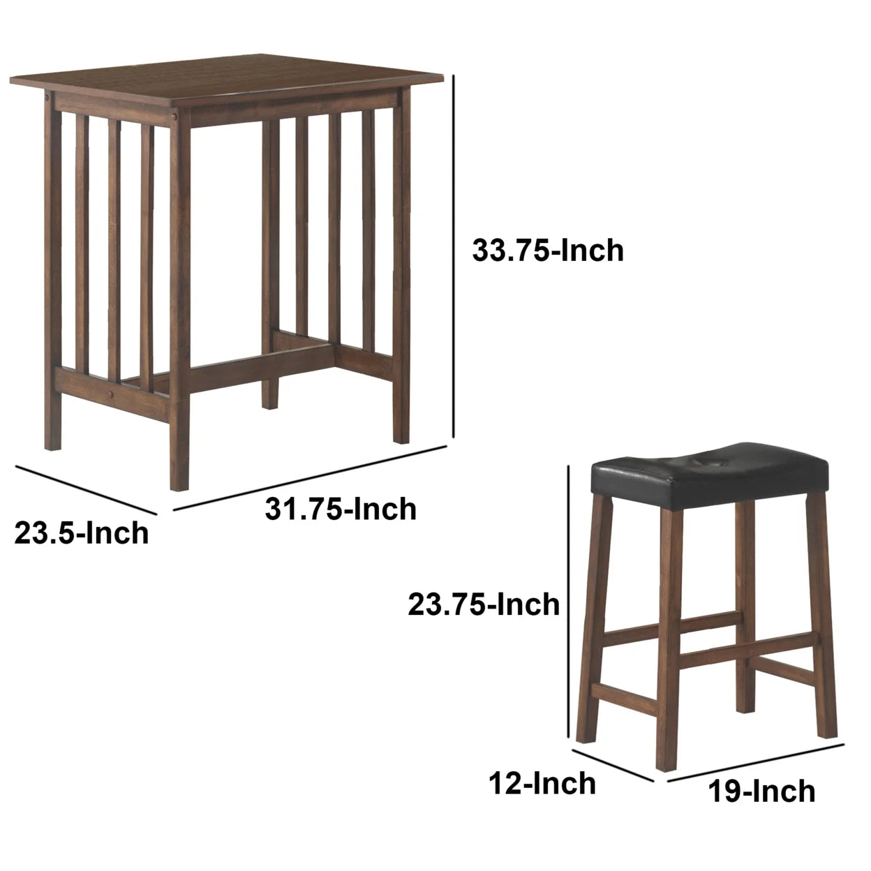 Coaster Company 3-Piece Table Set, Nut Brown