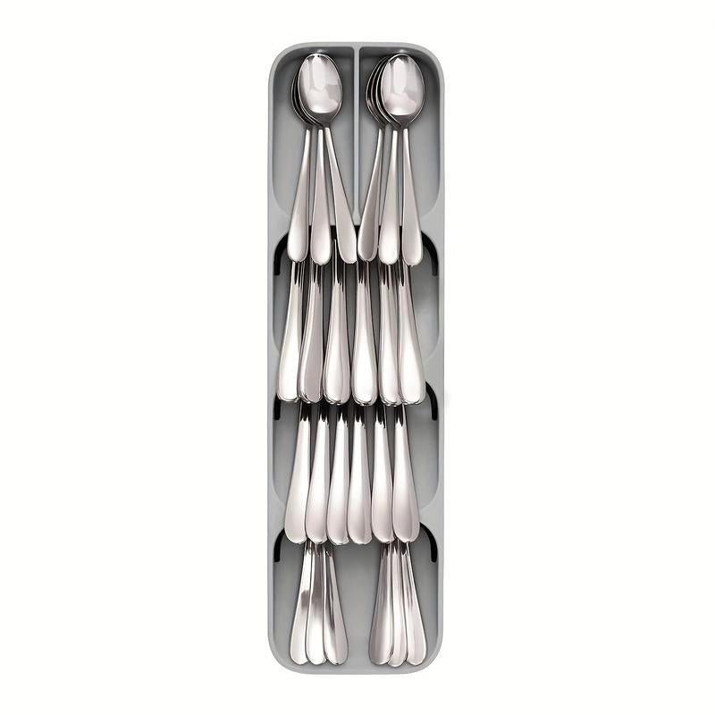 Multi Grid Cutlery Divider Organizer, 1 Count Multifunctional Knife and Fork Compartment Storage Box, Drawer Storage Tray for Kitchen, Summer Kitchen Accessories, Summer for Gift, Kitchen Gadgets