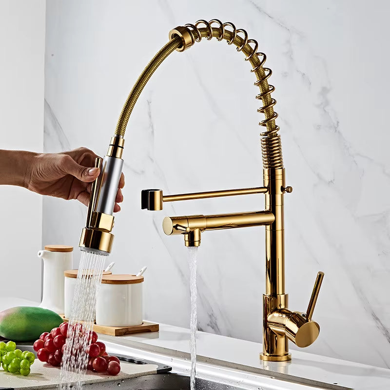 Pull Out Kitchen Faucet Rose Gold Kitchen Sink Mixer Tap Kitchen Faucet Vanity Water Tap Rotating Faucet Sink Faucet