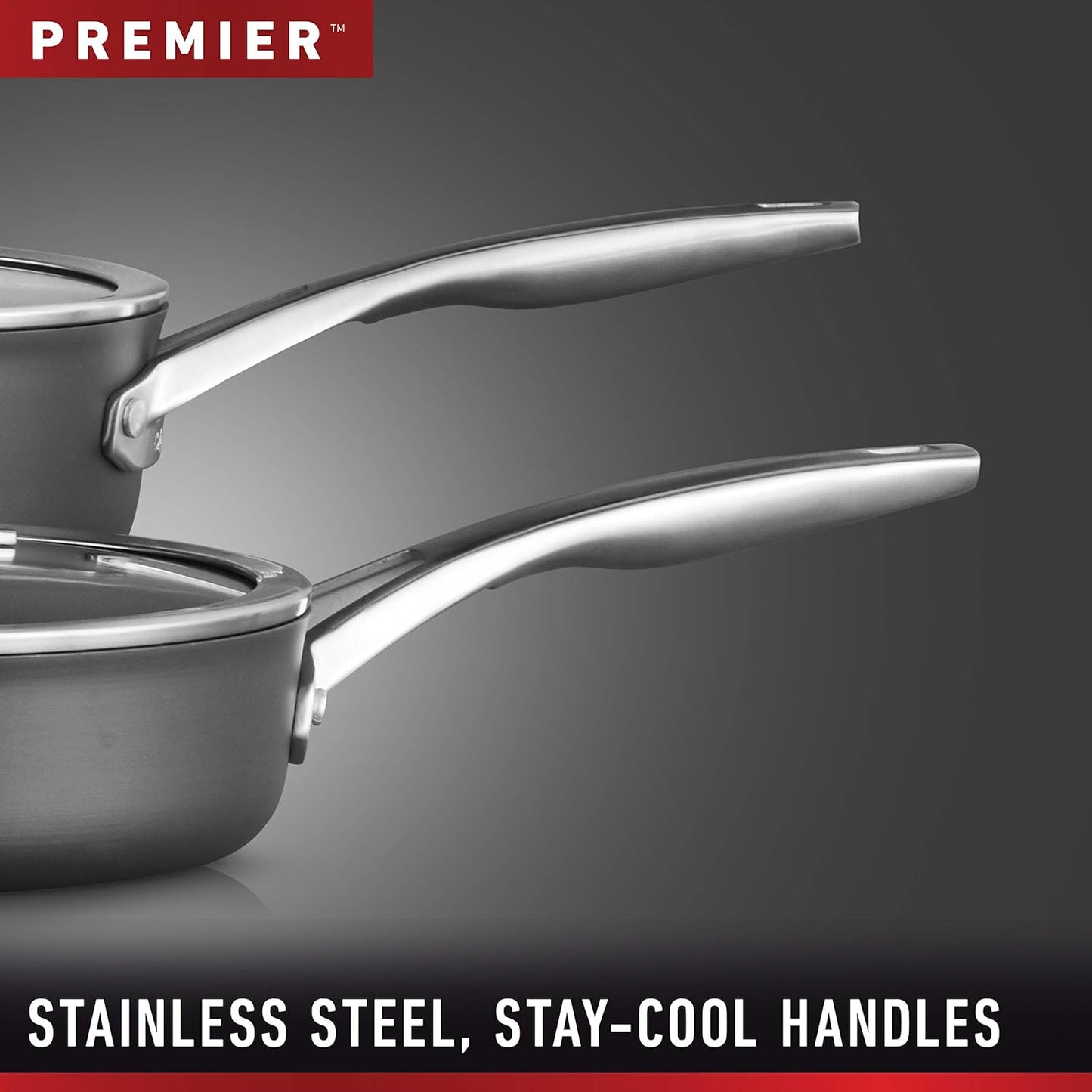Calphalon 11-Piece Nonstick Cookware Set with Stay-Cool Handles, Dishwasher and Metal Utensil Safe, Black