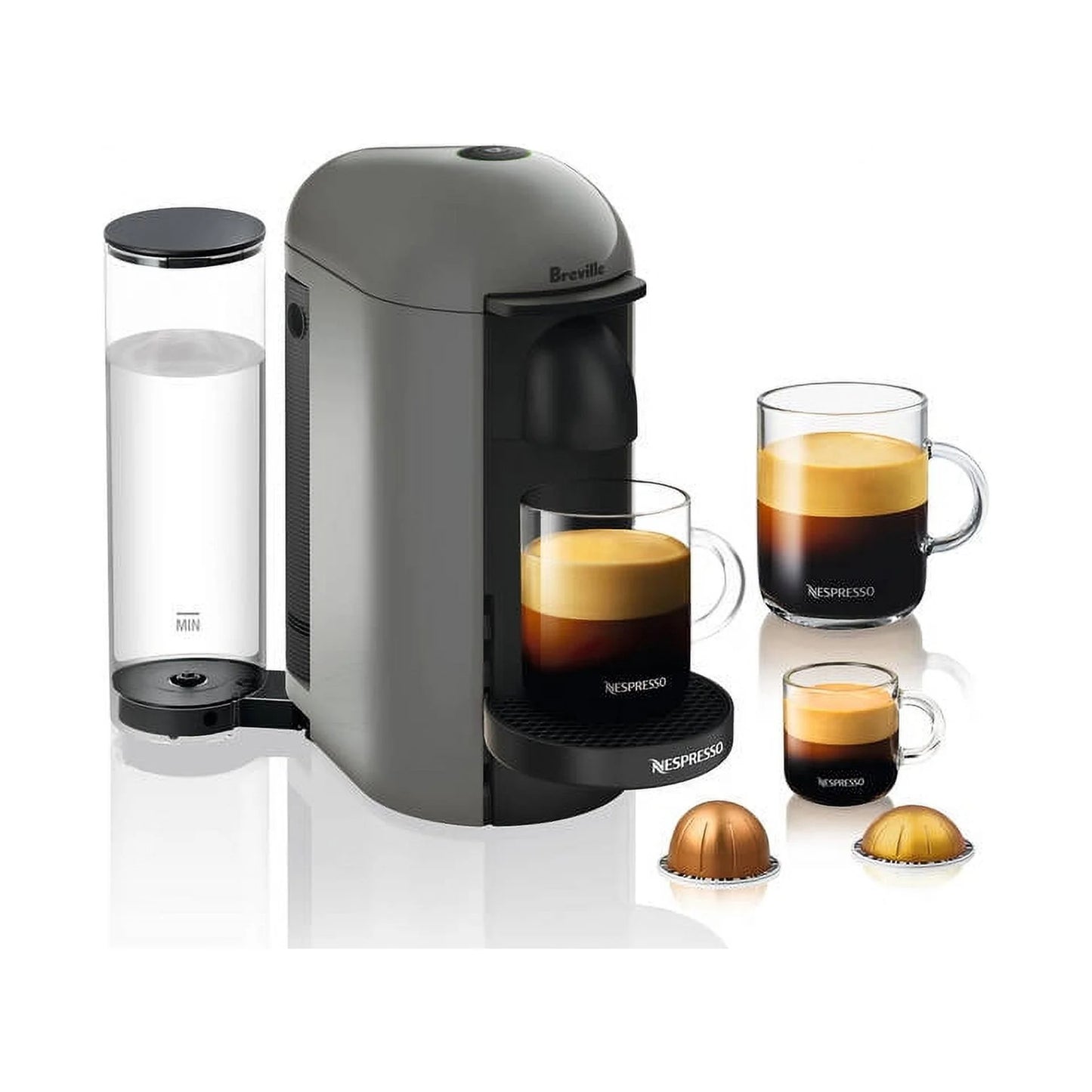 Nespresso Vertuoplus Coffee and Espresso Maker by Breville, Gray