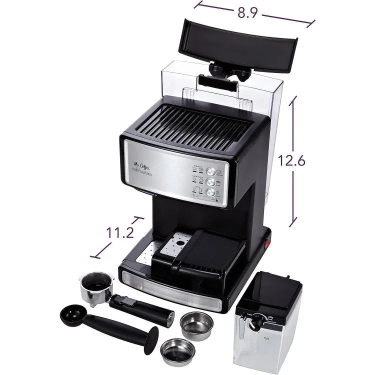 Espresso and Cappuccino Machine, Stainless Steel, Programmable Coffee Maker with Automatic Milk Frother, 15-Bar Pump