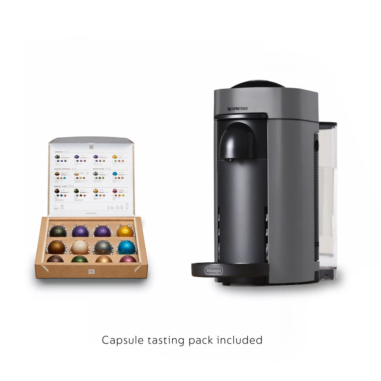 Nespresso New Vertuo plus Coffee and Espresso Machine by De'Longhi, Gray, Single-Serve Brewers