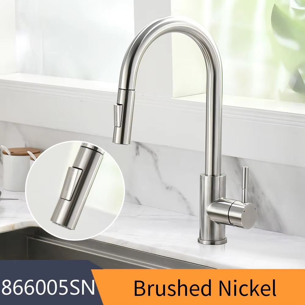 G1/2 Kitchen Faucet Black Surface Water Faucet Kitchen Sink Faucet Pull-Out Kitchen Faucet Single Hole Tap
