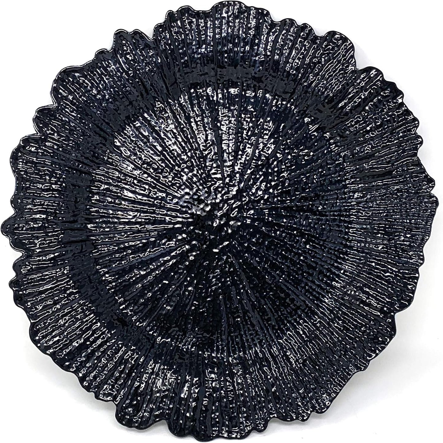 Allgala 13-Inch Heavy-Duty Round Charger Plates, Set of 6, Reef Black - HD80334