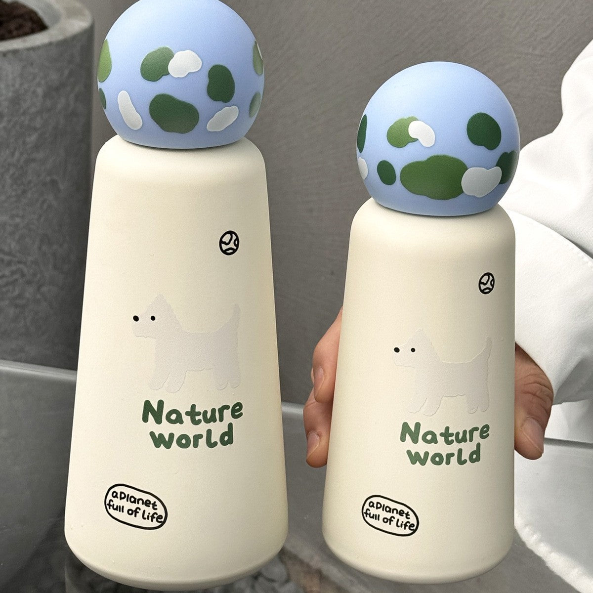 Color: Earth Home, Capacity: 500ml - Large Capacity Good-looking Portable Cartoon Cup