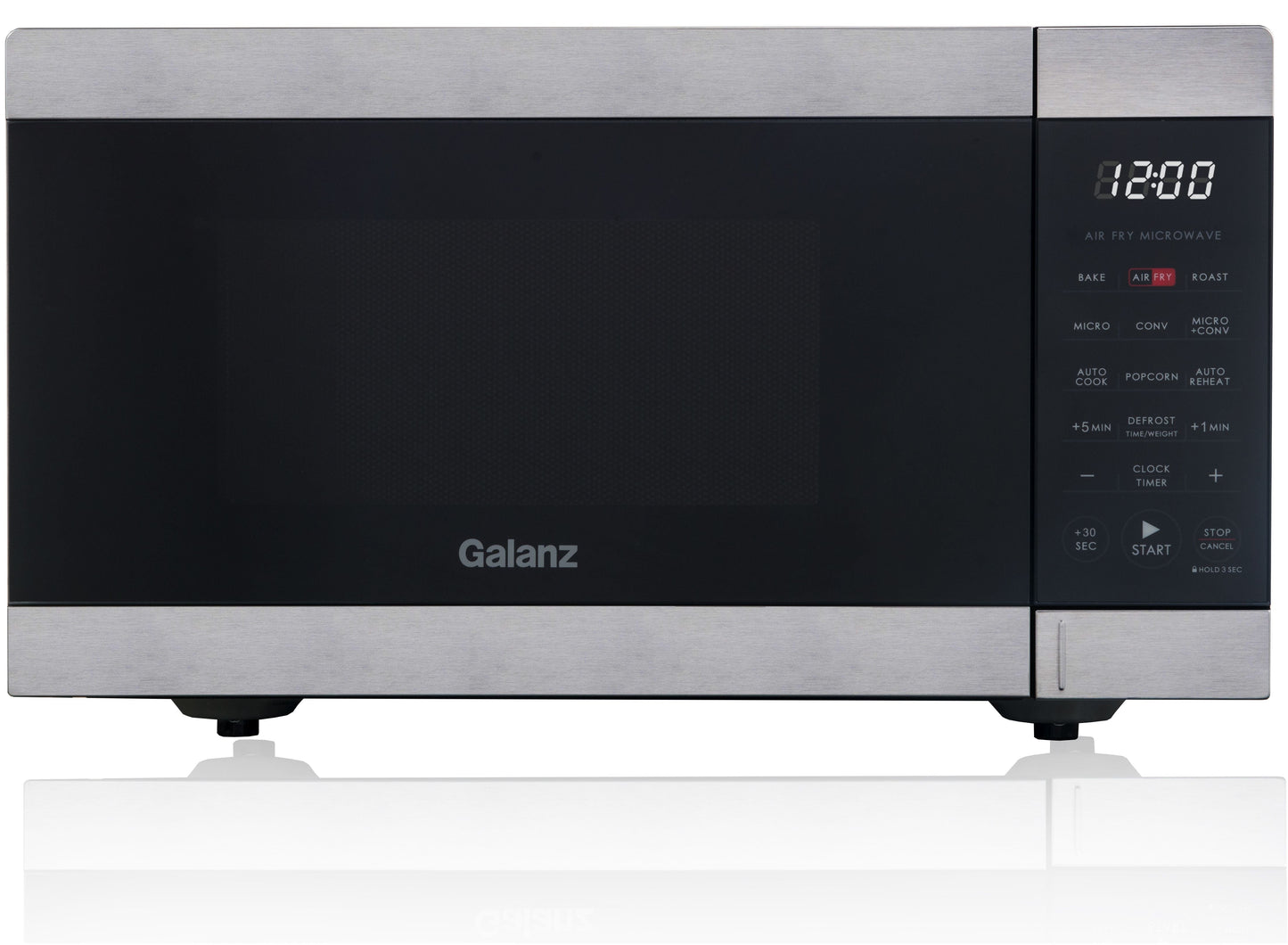 Galanz 0.9 Cu Ft Air Fry Countertop Microwave, 900 Watts, Stainless Steel, New