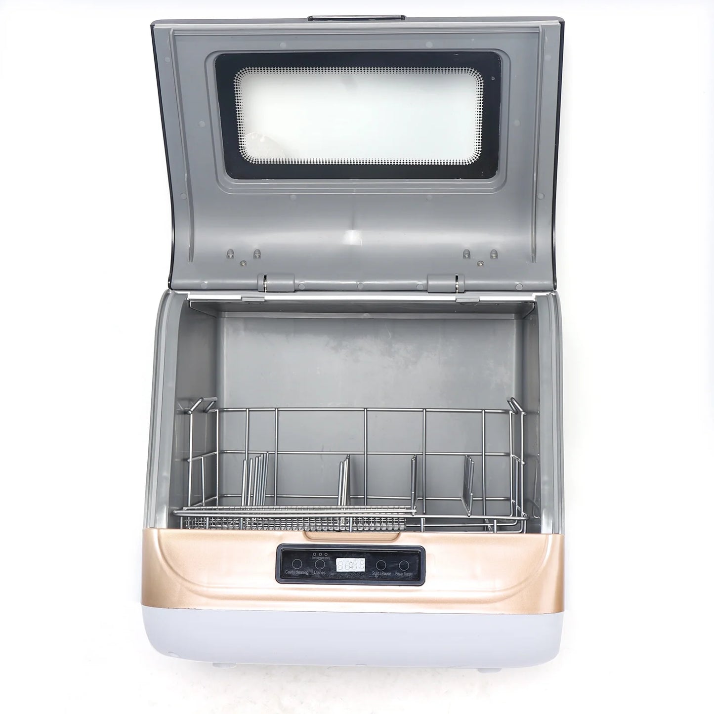 Miumaeov Portable Countertop Dishwasher 4 Washing Programs Display Automatic Dishwashing