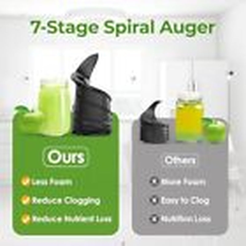 Masticating Juicer Machines, 350W Slow Cold Press Juicer with Stainless Steel