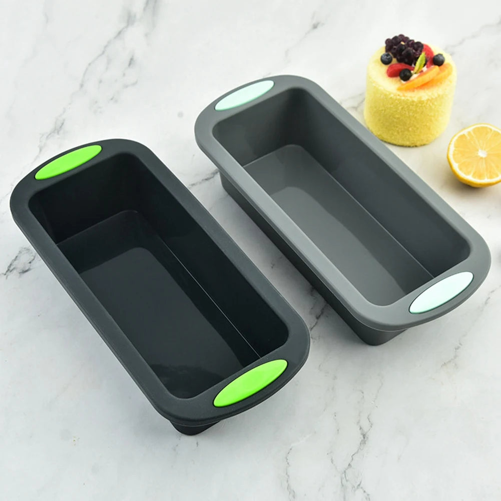 Silicone Loaf Pan for Baking Bread, Meatloaf, Cake, Non-Stick Reusable Rectangle Molds with Easy Grab Handles