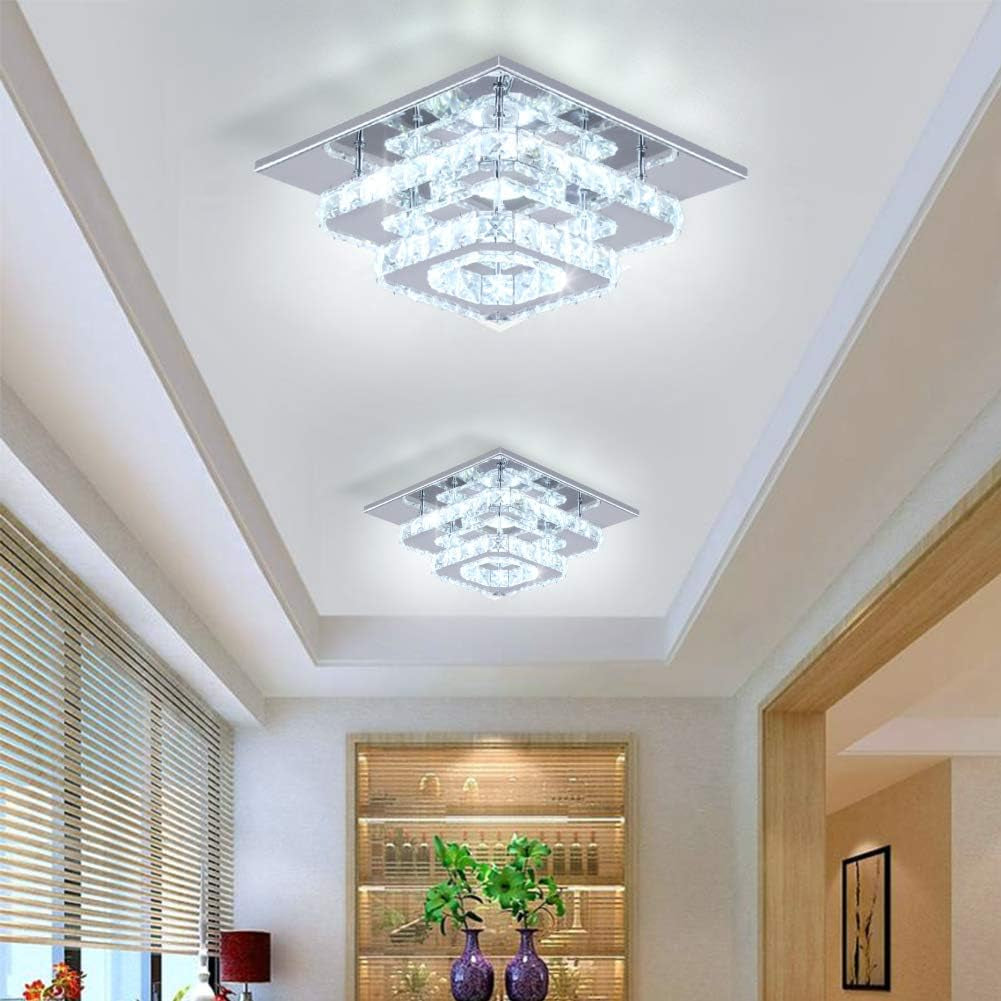Finktonglan Modern Crystal LED Ceiling Light for Elegant Home Illumination