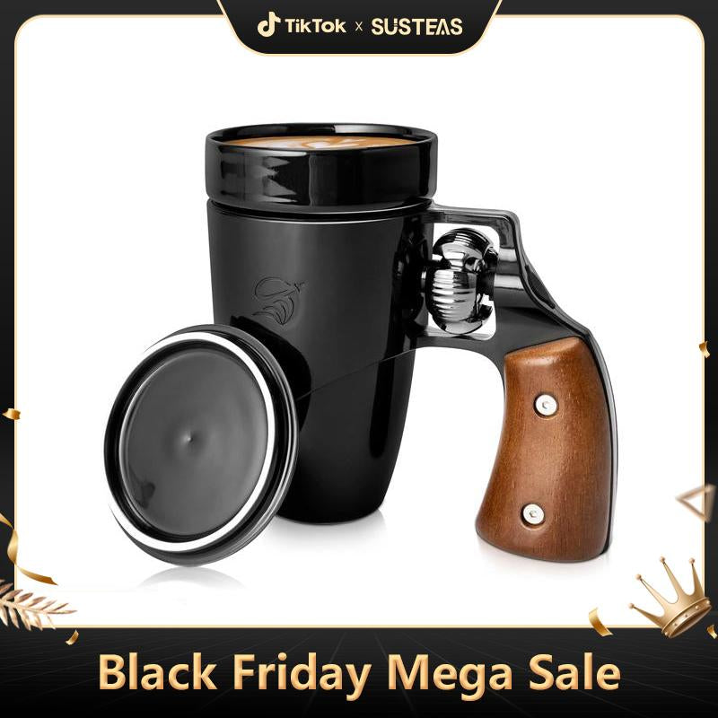 Pukomc Black Revolver Mug: A Stylish Eco-Friendly Gift for Birthdays and Retirements