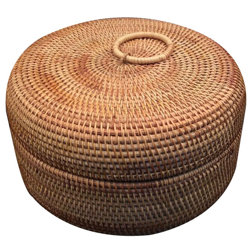 Autumn Rattan Woven Storage Fruit Basket, Dried Fruits, Sweets, Snacks, And Snack Trays, Round Storage Boxes