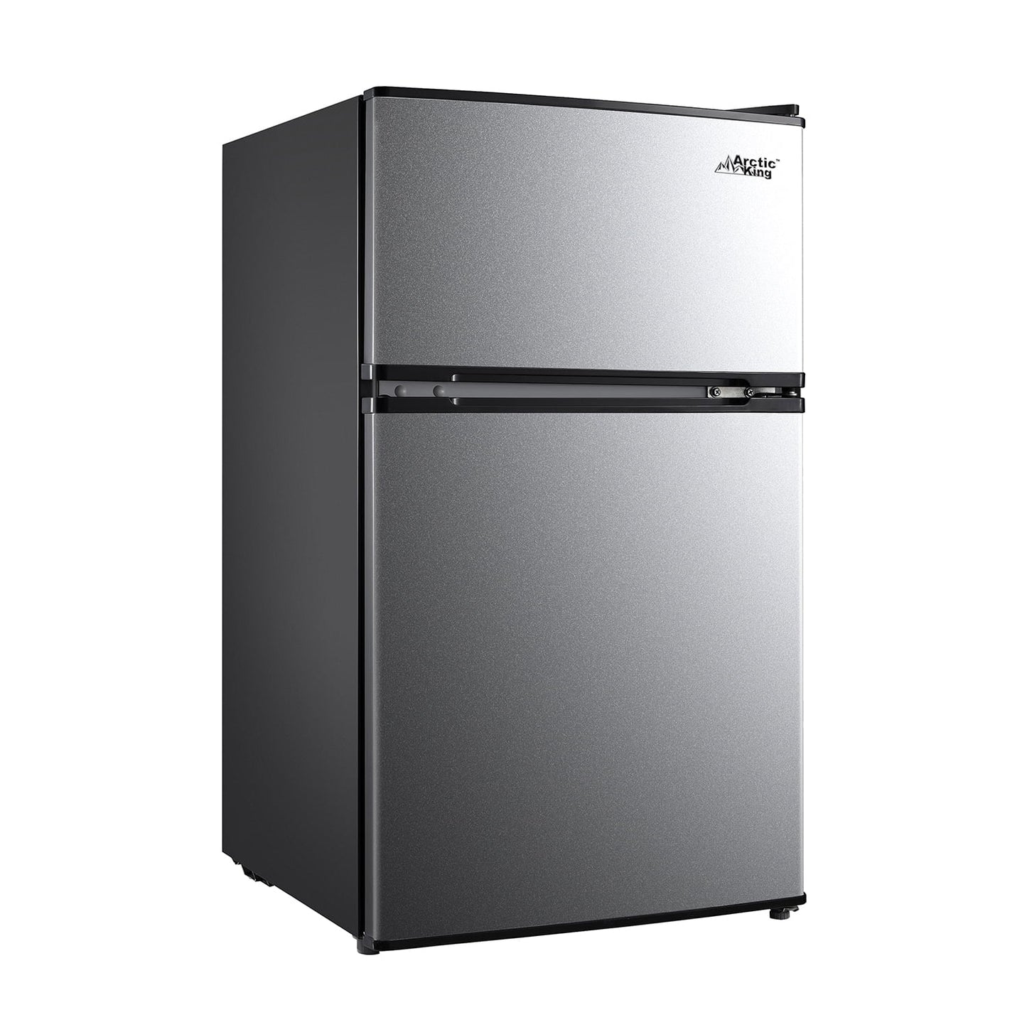 Arctic King 3.2 Cu Ft Two Door Mini Fridge with Freezer, Stainless Steel, E-Star