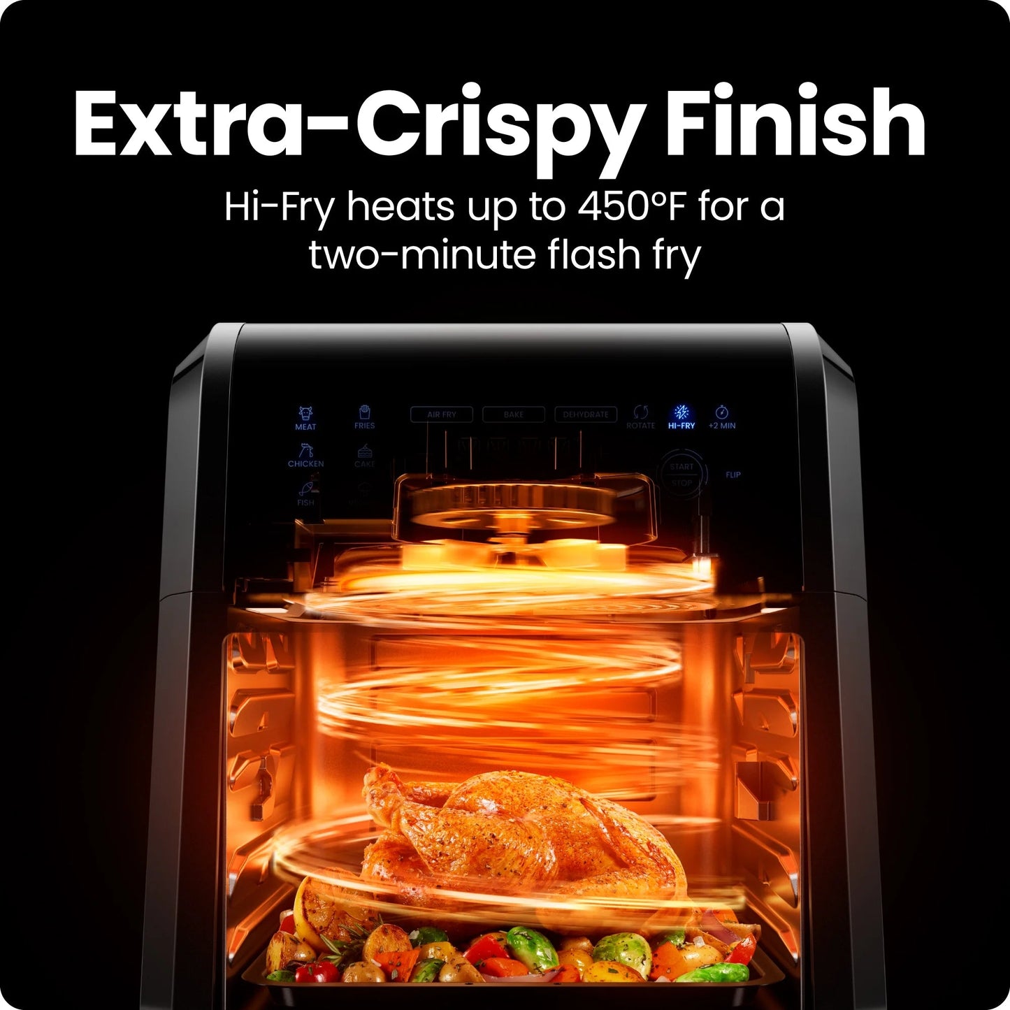Chefman 6-in-1 Multifunctional Air Fryer Oven with 12 Qt Capacity and Digital Touchscreen - Black