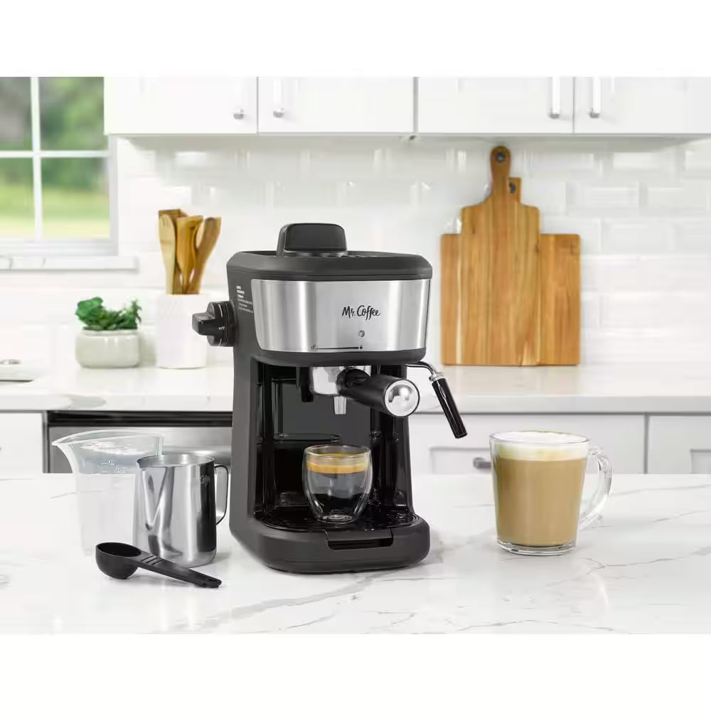 20 Oz. 1- Cup Espresso, Cappuccino Machine with Milk Frothing Pitcher and Steam Wand, Espresso Machine Stainless Steel