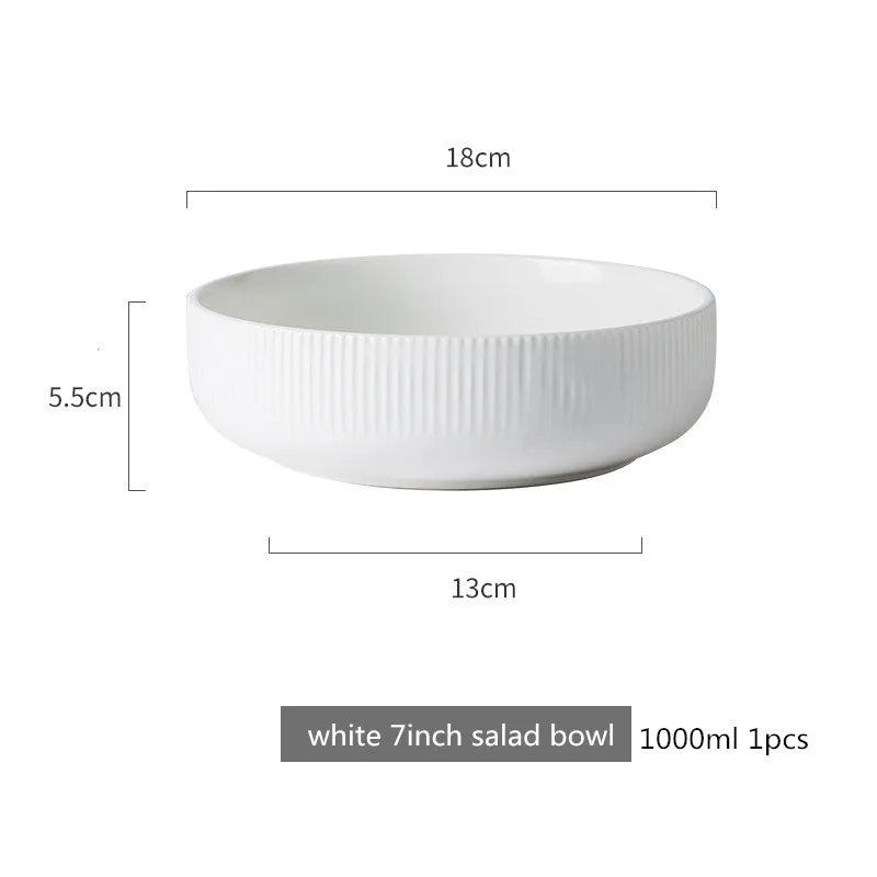 Nordic Ins Styel Ceramic Dinnerwar Matte Glazed Salad Dishes Soup Bowl Dinner Plates Serving Tray For Home Restaurant