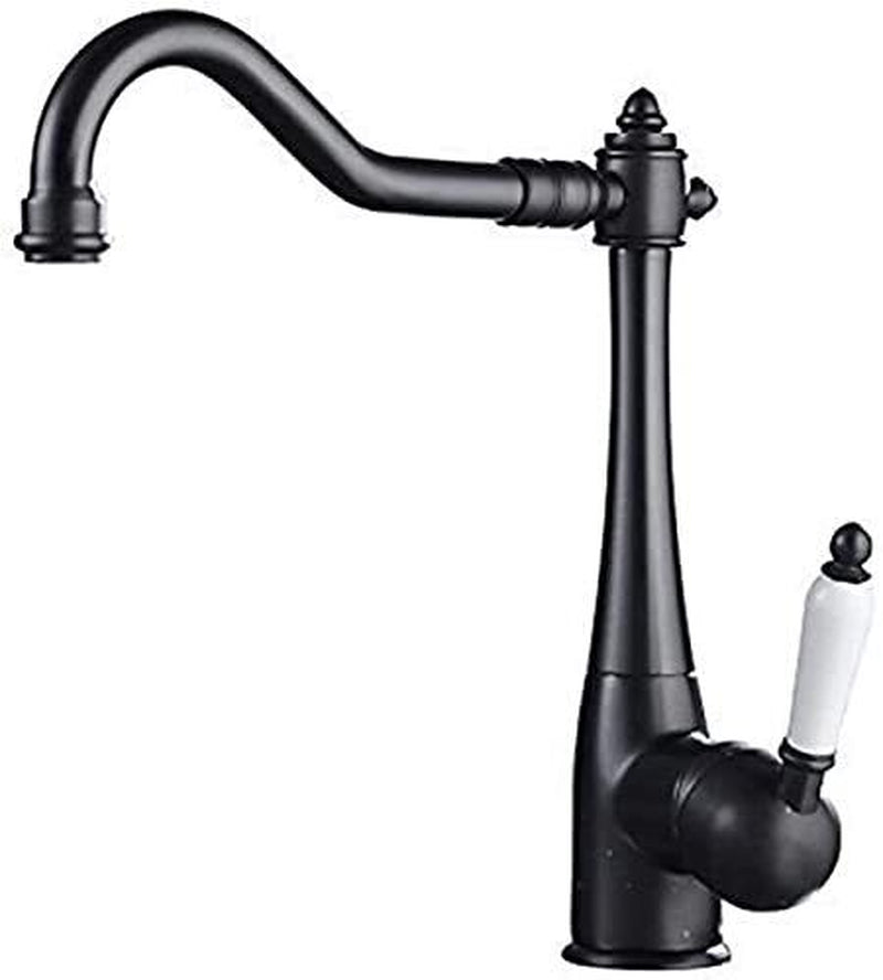 Kitchen Faucet Traditional Period Single Ceramic Lever Kitchen Sink Black