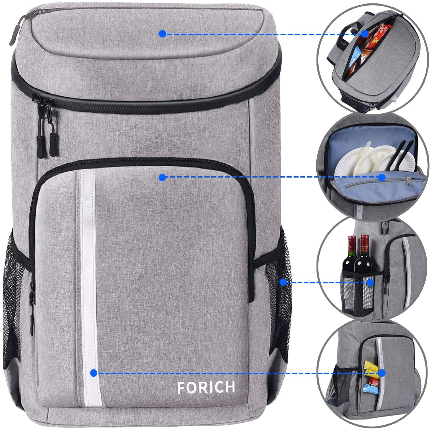 Lightweight Leakproof Backpack Cooler - Perfect for Beach Days, Picnics, and Camping - Holds 30 Cans and Keeps Drinks Icy