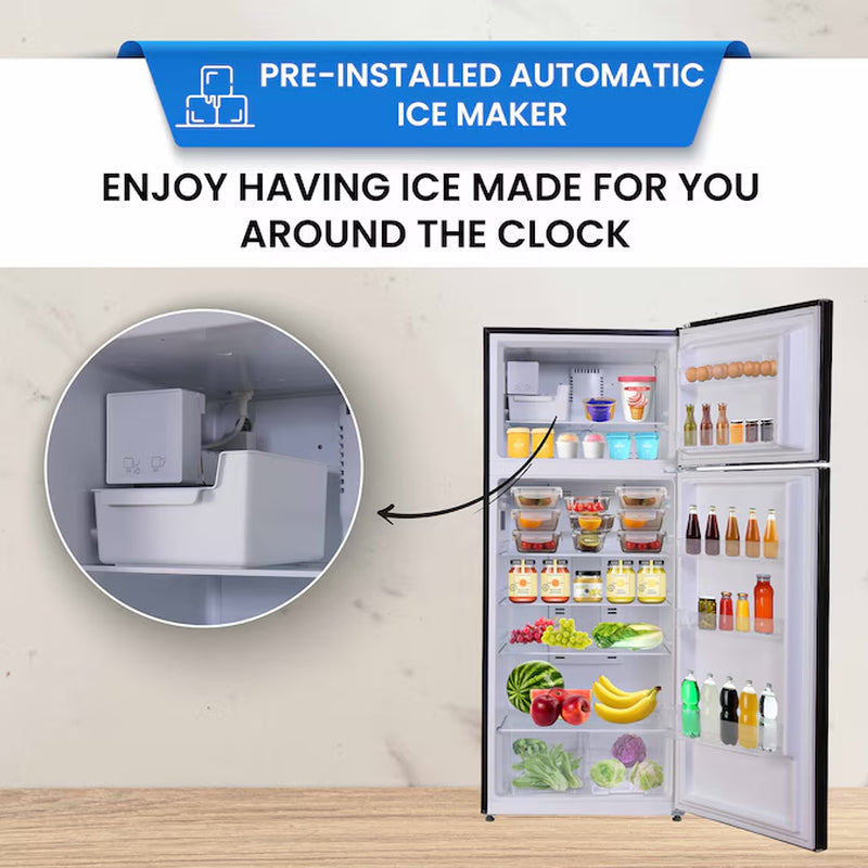 18-Cu Ft Counter-Depth Top-Freezer Refrigerator with Ice Maker (Black)