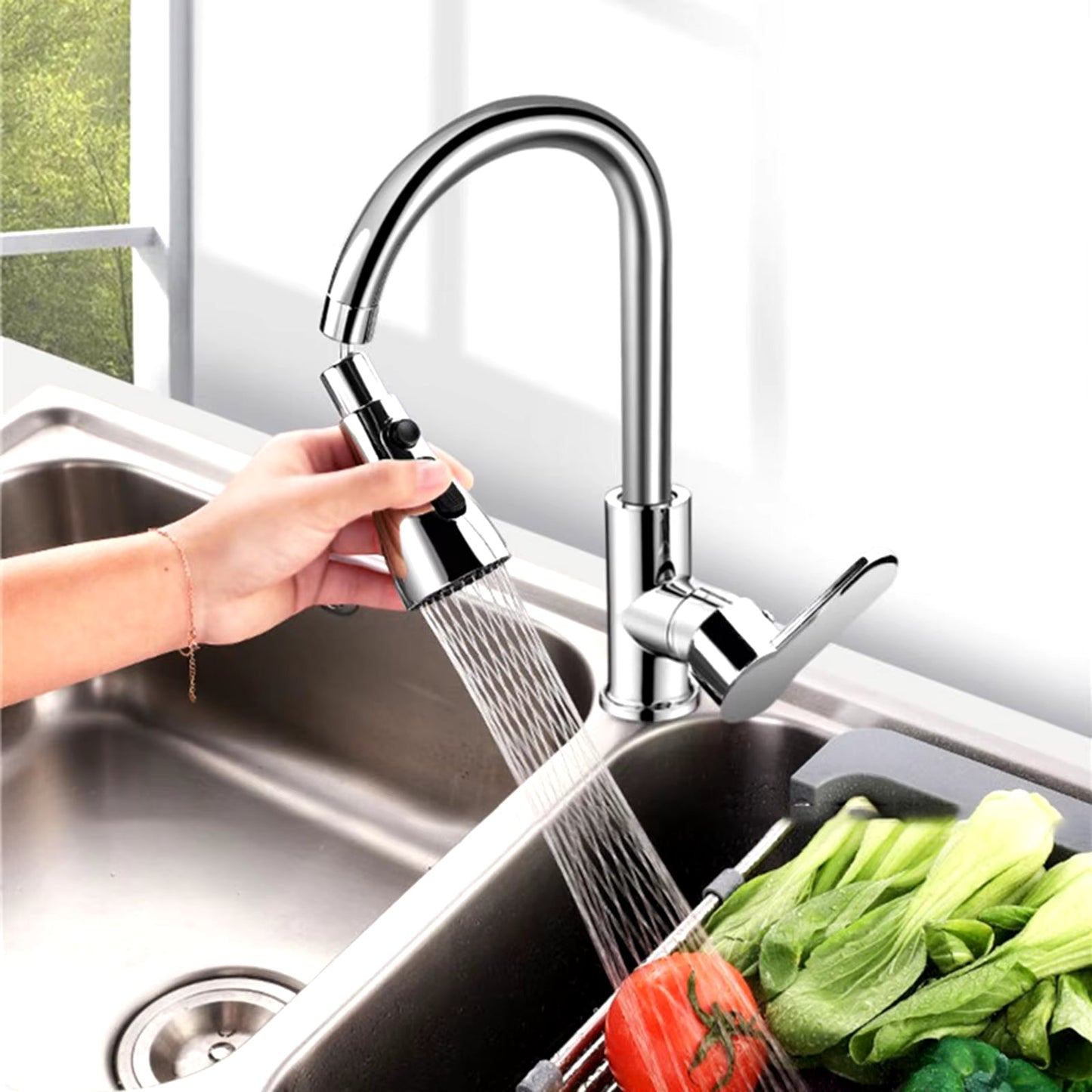 360° Rotating Faucet Extender with 3 Adjustable Water Modes for Enhanced Kitchen Efficiency