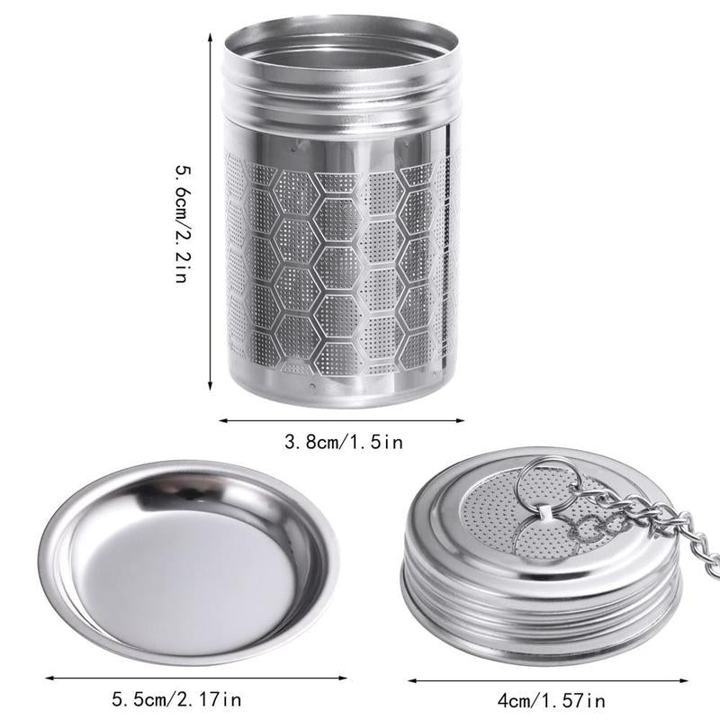 Stylish 2-Piece Stainless Steel Tea Infuser Set with Tray - Ideal for Loose Tea and Spices