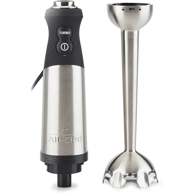 Electrics Stainless Steel Immersion Blender 2 Piece Turbo Function 600 Watts Detachable, Variable Speed Control, Hand Blander