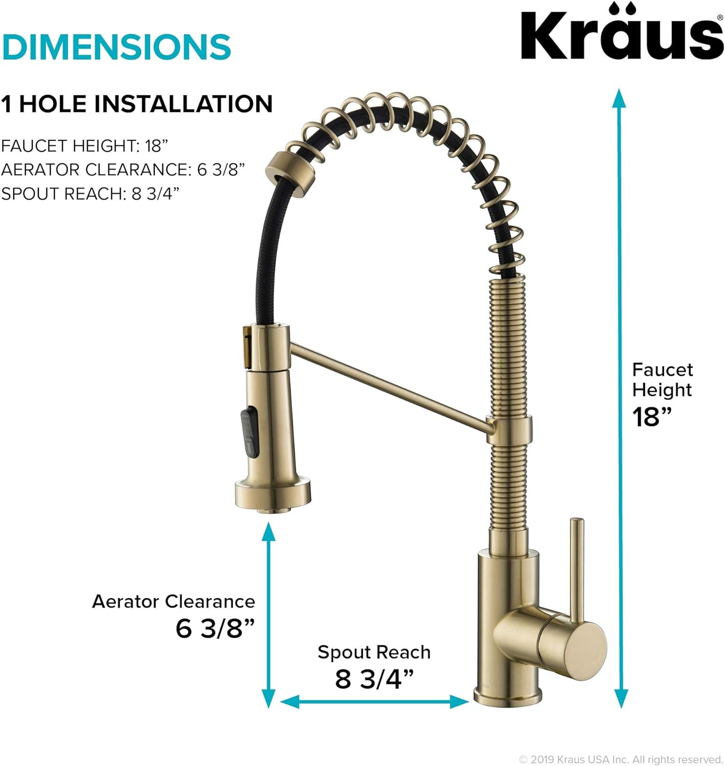 KRAUS Bolden Pull-Down Faucet in Brushed Gold: Elevate Your Kitchen Aesthetics