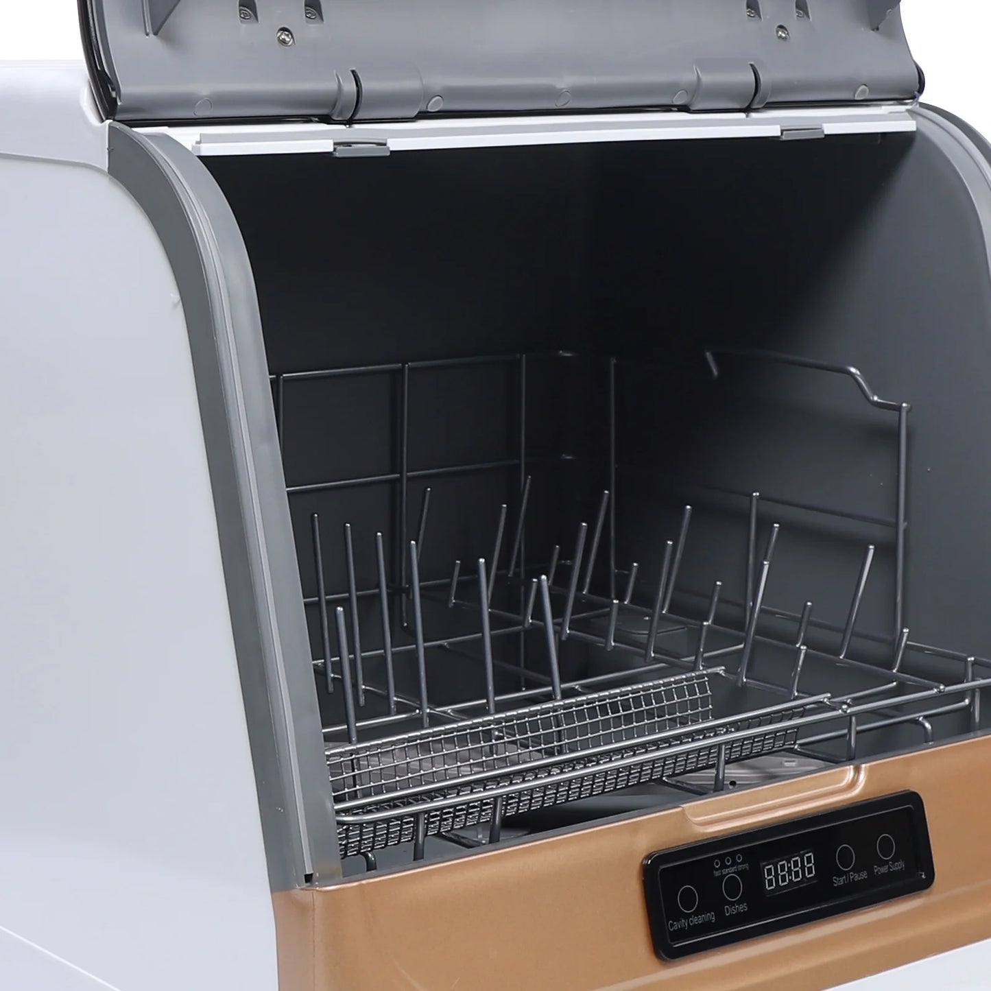Miumaeov Portable Countertop Dishwasher 4 Washing Programs Display Automatic Dishwashing