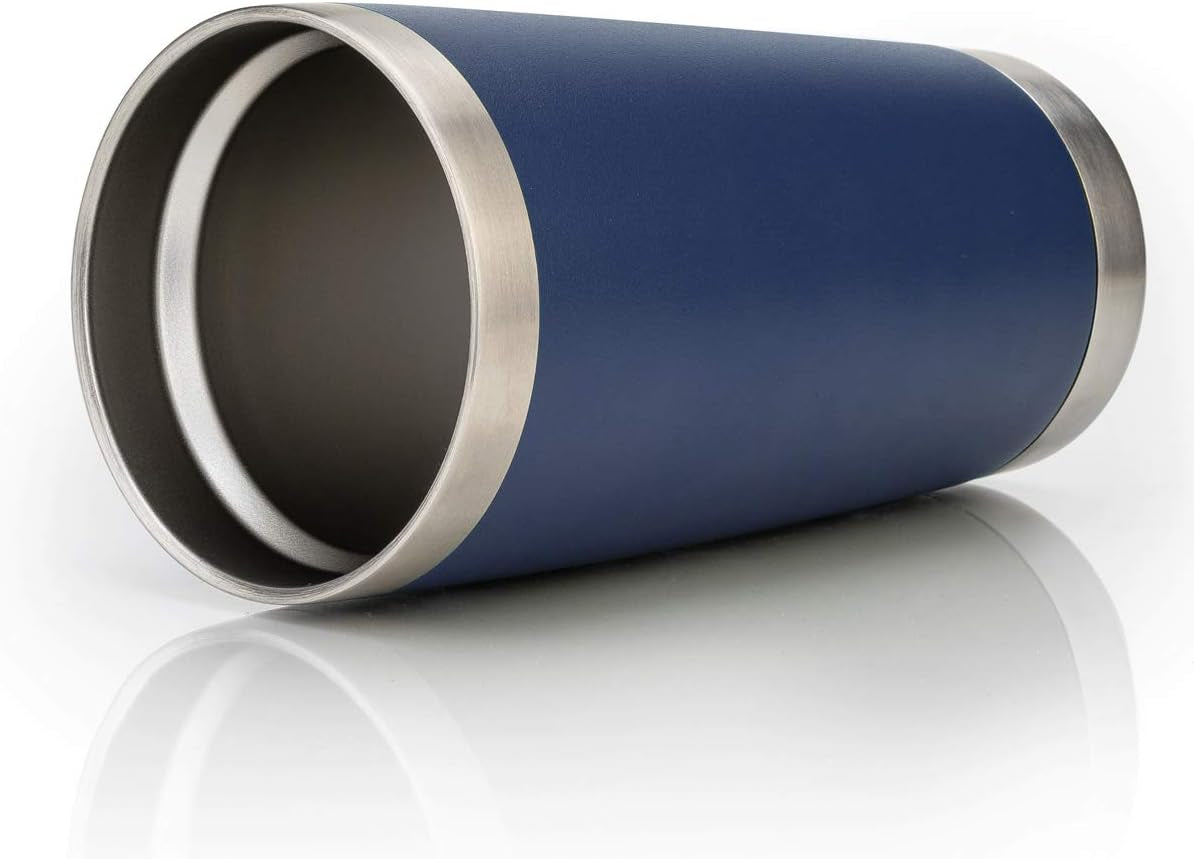 CIVAGO 20 oz Stainless Steel Vacuum Insulated Tumbler with Lid and Straw - Double Wall Powder Coated Travel Mug for Water and Coffee, Spill-Proof Design for Indoor and Outdoor Use (Navy Blue, Single Pack)