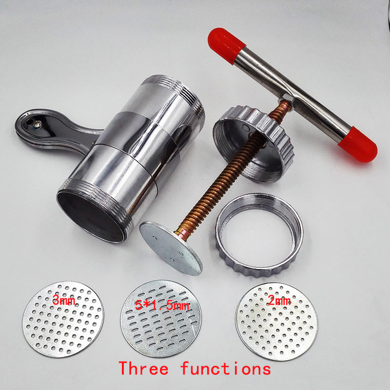quantity: Three Function - Manual Noodle Maker Kitchen Pasta Spaghetti Press pates Machine Vegetable Fruit Juicer Pressing Machine Stainless Steel