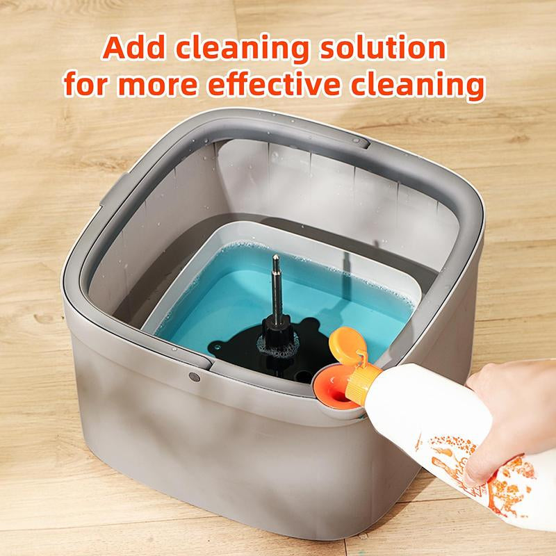 Spinning Mop and Bucket Set with Self-Separating Dirty Water & Clean Water System, Self-Drying 360° Spin Square Mop Head Wardwood Tile Marble Floors,Cleaning Mop after the Party,Adjustable Hand Tool,Family House Mom Home