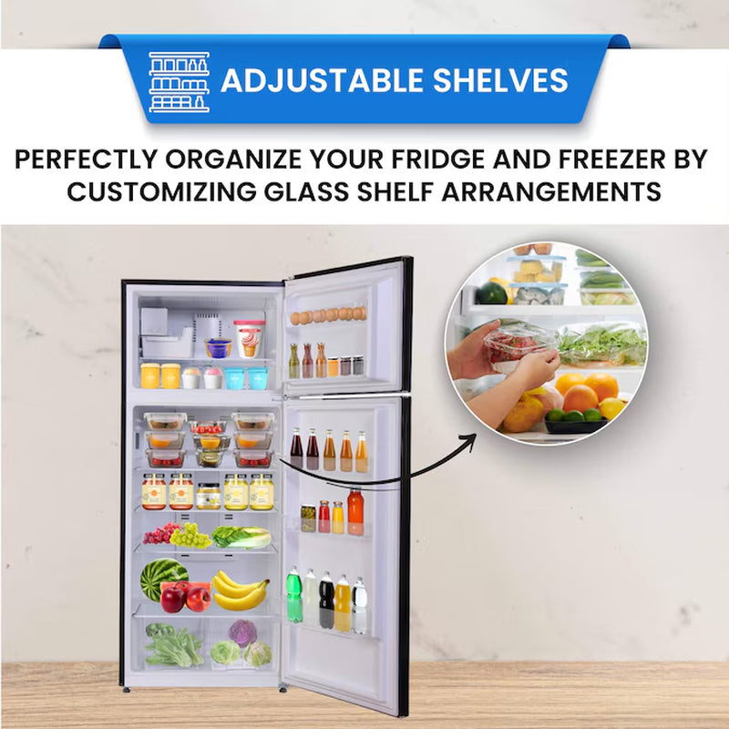 18-Cu Ft Counter-Depth Top-Freezer Refrigerator with Ice Maker (Black)