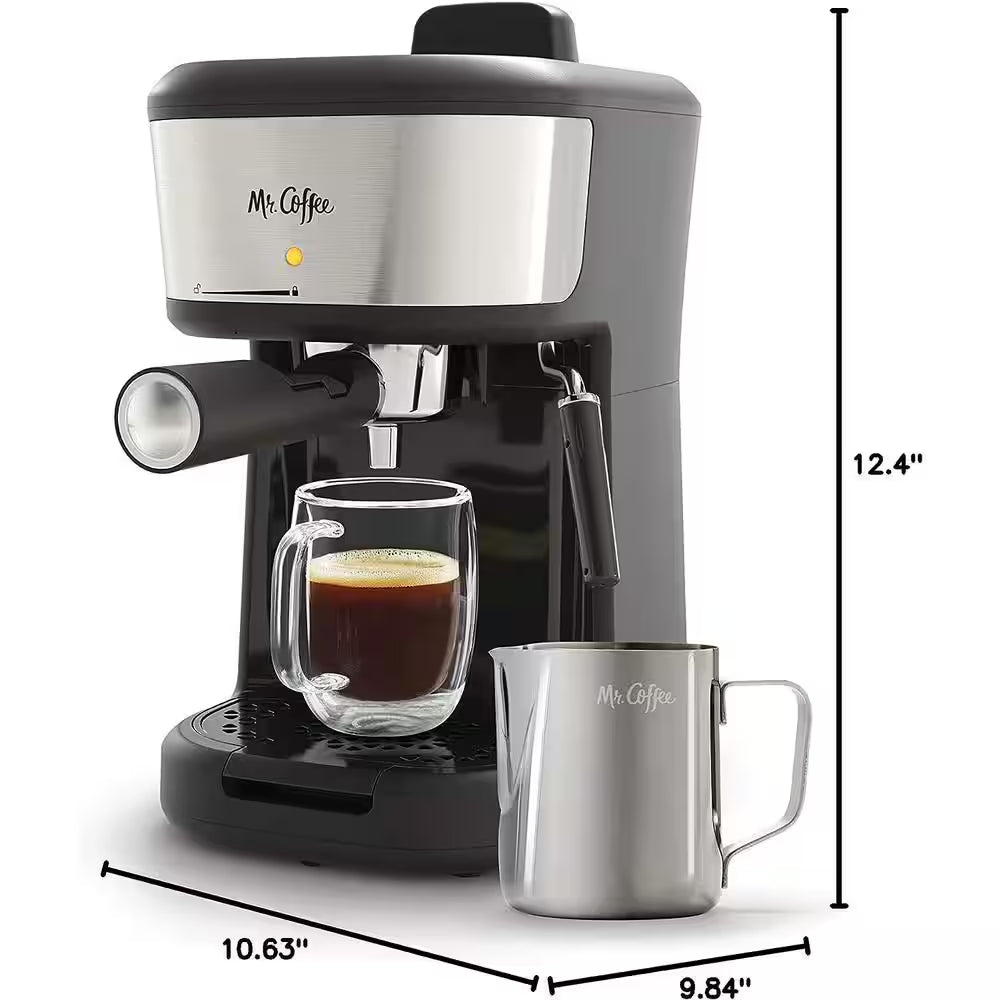 20 Oz. 1- Cup Espresso, Cappuccino Machine with Milk Frothing Pitcher and Steam Wand, Espresso Machine Stainless Steel