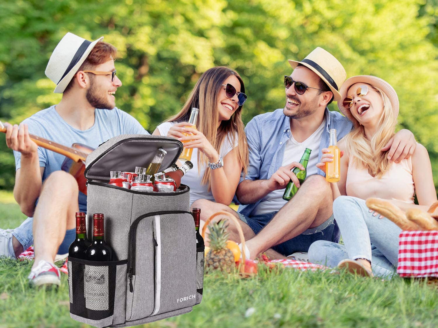 Lightweight Leakproof Backpack Cooler - Perfect for Beach Days, Picnics, and Camping - Holds 30 Cans and Keeps Drinks Icy