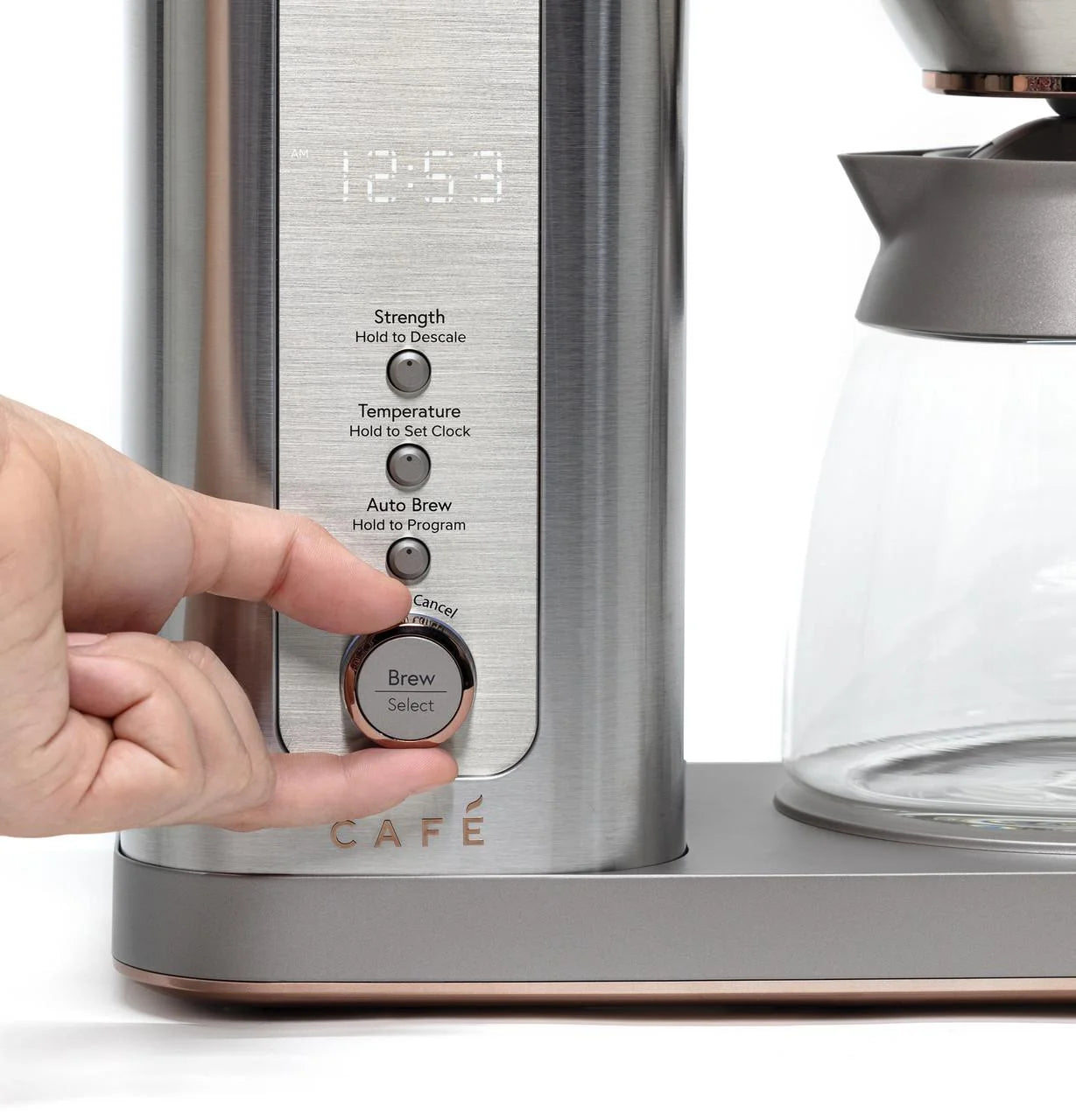 Café Specialty Drip Coffee Maker with 10-Cup Glass Carafe, Wi-Fi Enabled Voice-To-Brew Technology, SCA Certified Barista-Quality Brew, Stainless Steel Finish