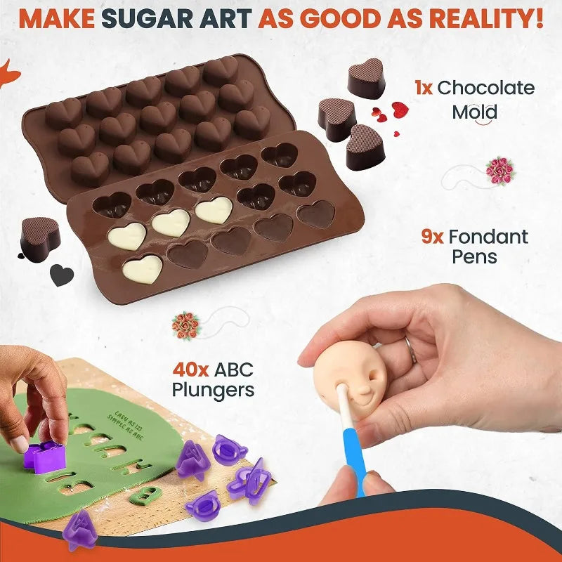 700PCs Cake Decorating Kit with Baking Supplies-Cake Turntable for Decorating with Baking Pans, Leveler, 24 Numbered Piping Tips