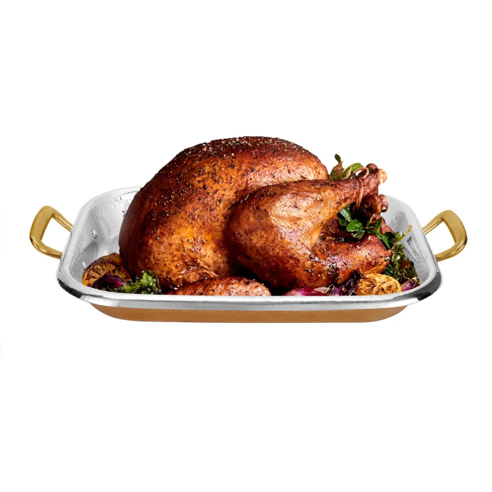 Home Kichen Professional Square Baking Tray Bakeware Non Stick Carbon Turkey Roaster Rectangular Baking Pan Tray With Roast Rack