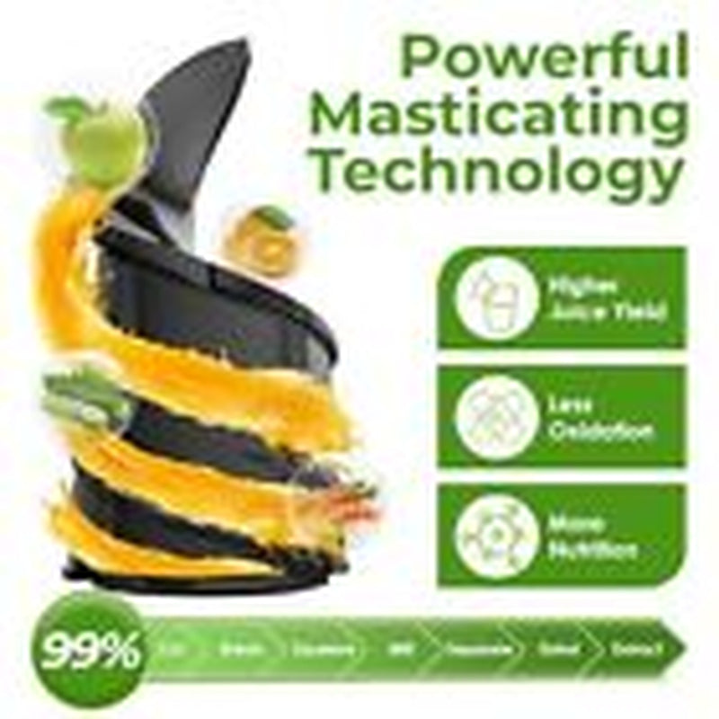 Masticating Juicer Machines, 350W Slow Cold Press Juicer with Stainless Steel