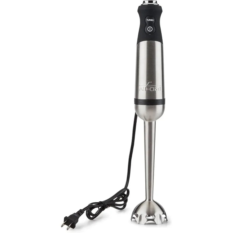 Electrics Stainless Steel Immersion Blender 2 Piece Turbo Function 600 Watts Detachable, Variable Speed Control, Hand Blander