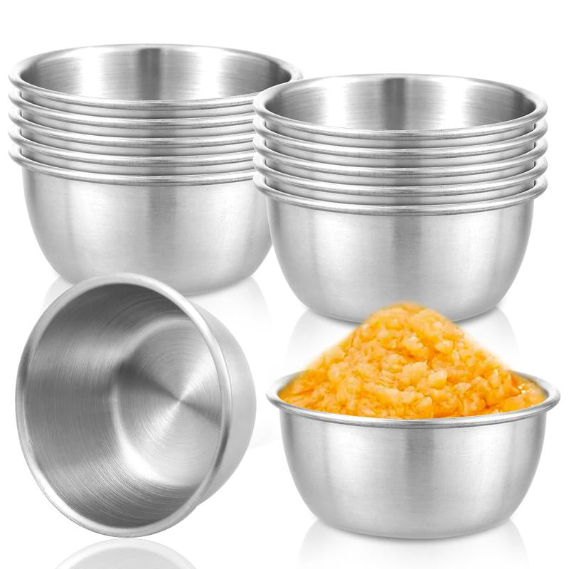 12 Counts Mini Sauce Dipping Bowl 304 Stainless Steel Dipping Cups round Sauce Dishes 45/55Ml Reusable Seasoning Cups Dipping Cups Multipurpose Sauce Cups for Home Party Restaurants