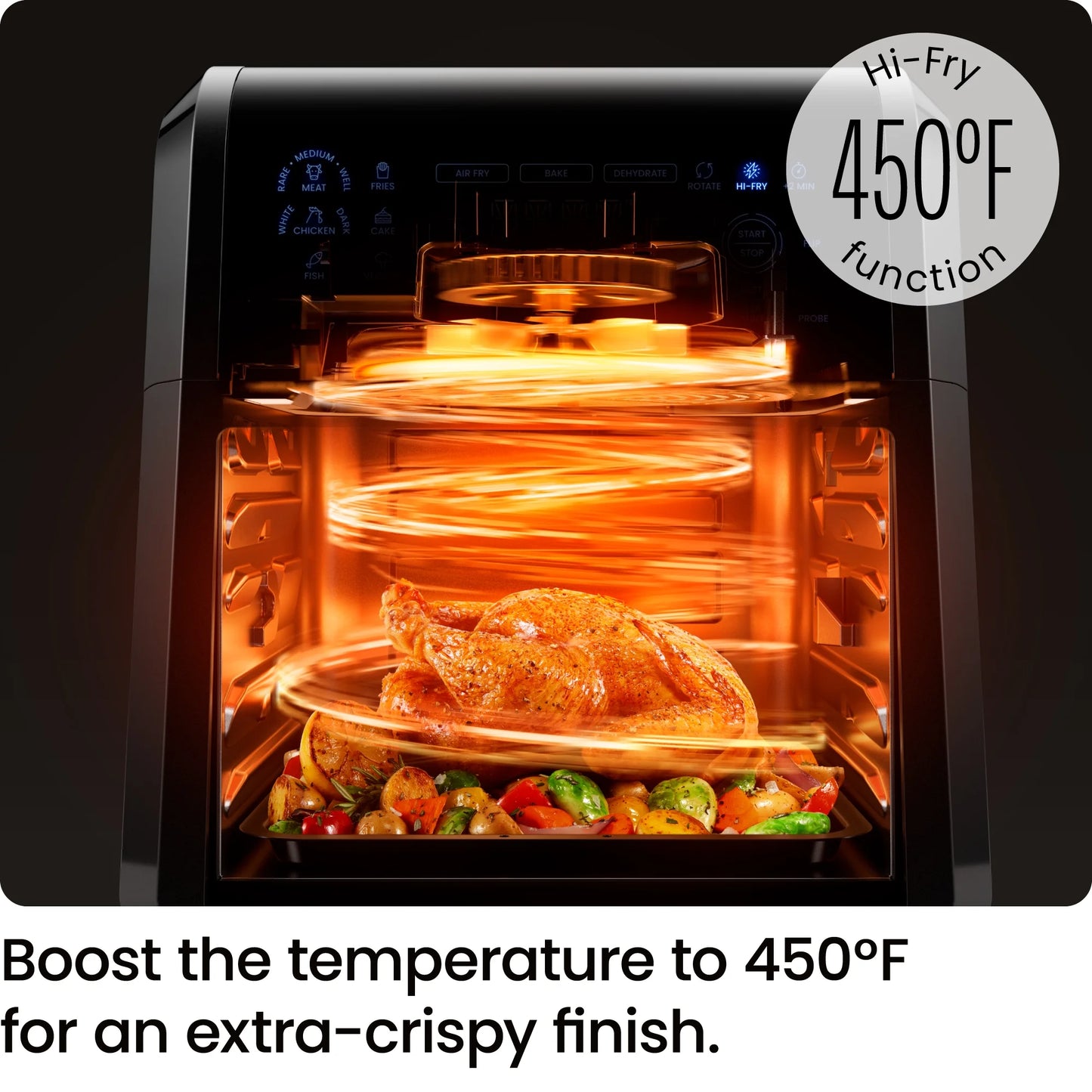 Chefman Exacttemp 12 Qt Air Fryer, Black - Automatic Shutoff, Digital Display