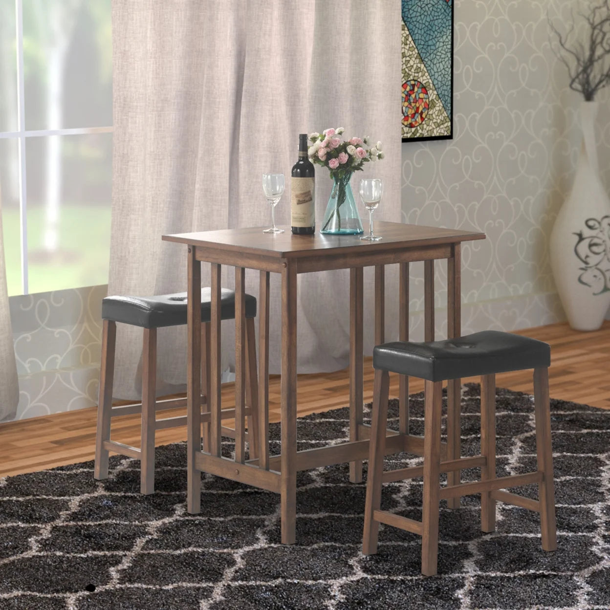 Coaster Company 3-Piece Table Set, Nut Brown