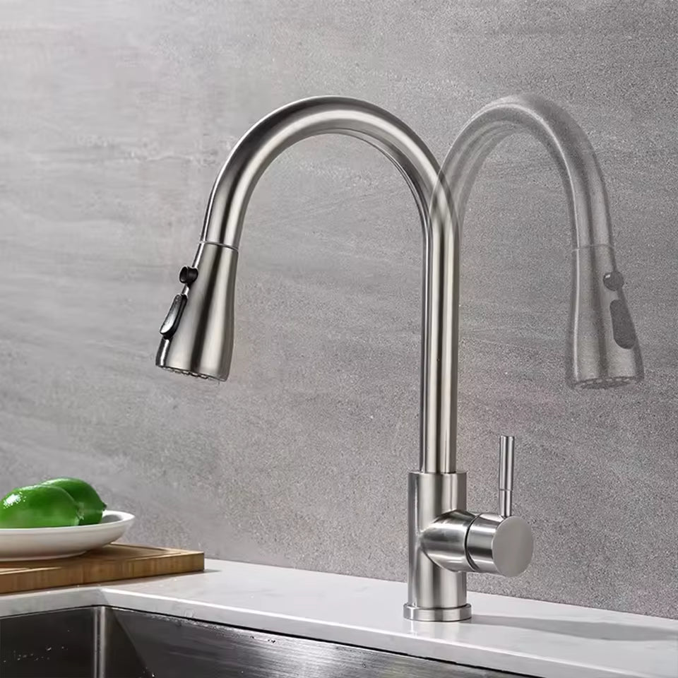 Upgrade Your Kitchen with Our Stylish Hot & Cold Pull-Out Faucet – 3 Versatile Nozzles for Every Need!