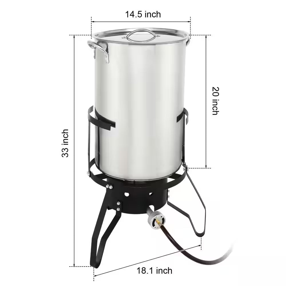 2-Piece Set 50 Qt. Aluminum Turkey Fryer