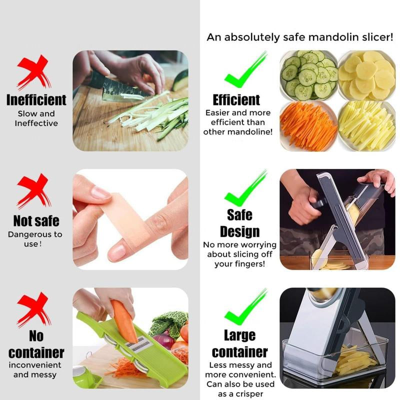 Vegetable Chopper, Multifunctional 13 in 1 Food Utensils Chopper, Kitchen Vegetable Slicer Dicer Cutter Chopper with Container Multi-Function ๏ผ1 Pcs๏ผ