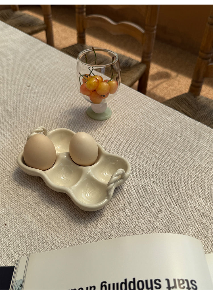 Color: Milk Coffee - Ceramic Personalized Egg Storage Container For Home Kitchen Use