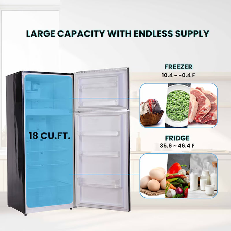 18-Cu Ft Counter-Depth Top-Freezer Refrigerator with Ice Maker (Black)