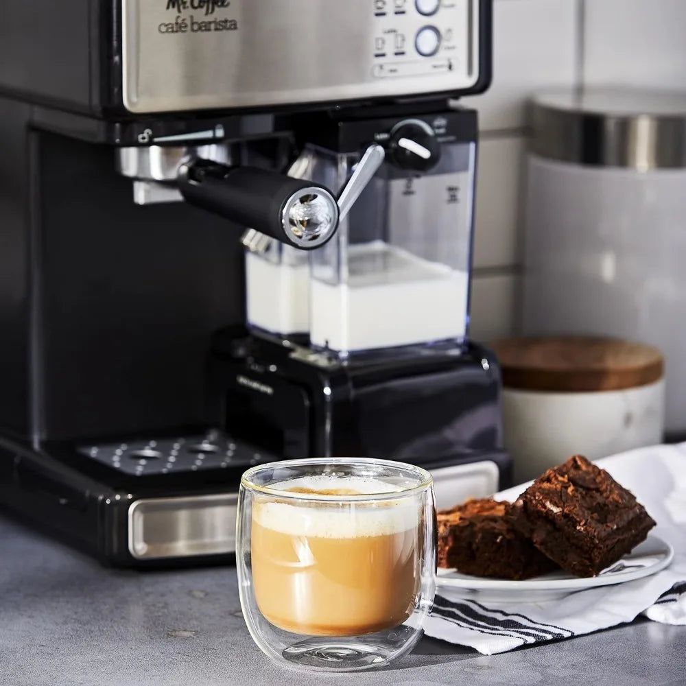 Espresso and Cappuccino Machine, Stainless Steel, Programmable Coffee Maker with Automatic Milk Frother, 15-Bar Pump, Ideal for