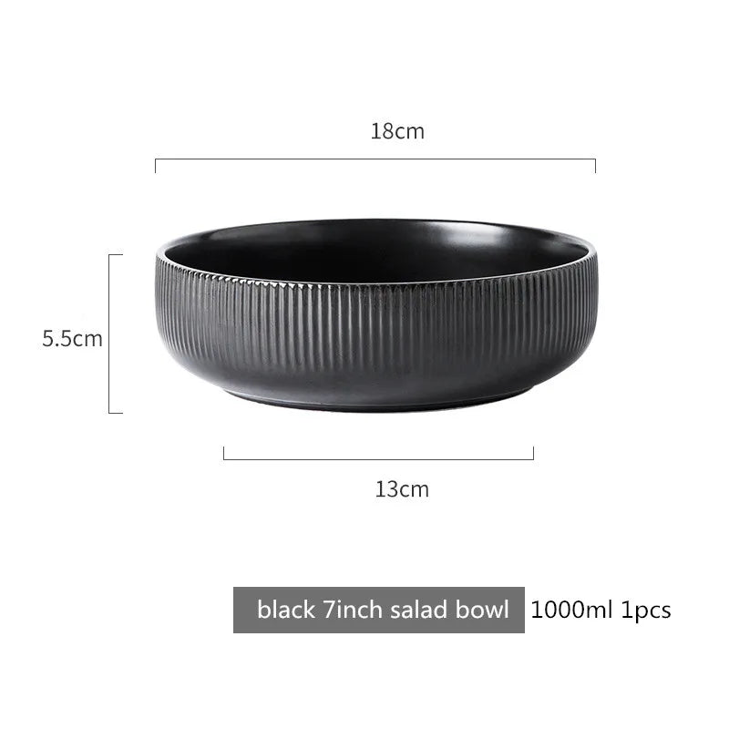 Nordic Ins Styel Ceramic Dinnerwar Matte Glazed Salad Dishes Soup Bowl Dinner Plates Serving Tray For Home Restaurant